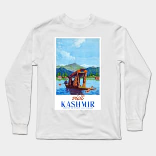 Vintage Travel Poster India Visit Kashmir Long Sleeve T-Shirt